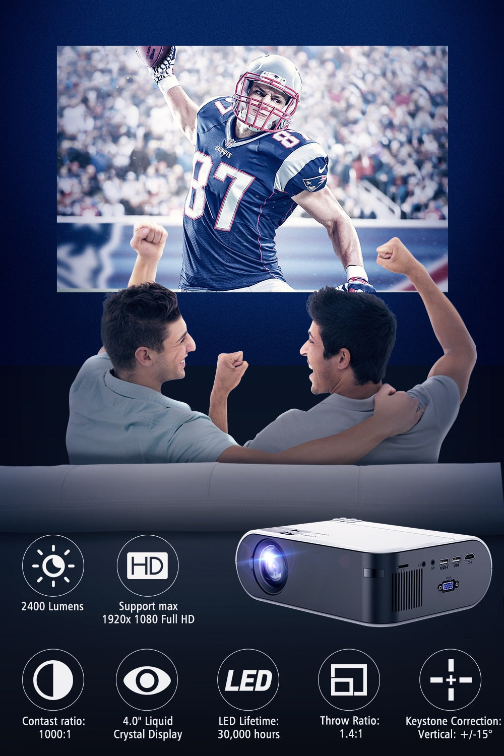 Mini Projector Portable WiFi Android